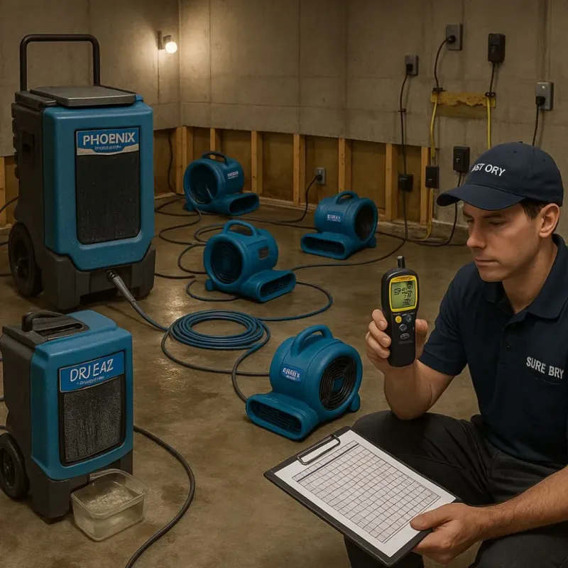 Structural Drying and Dehumidification process in Summersville, WV